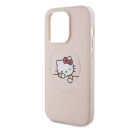 Hello Kitty PU Kitty Asleep Logo Apple iPhone 15 Pro MagSafe hátlap tok, rózsaszín