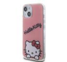 Hello Kitty IML Daydreaming Logo Apple iPhone 15 hátlap tok, rózsaszín