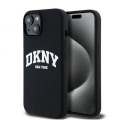   DKNY Liquid Silicone Arch Logo MagSafe iPhone 15 hátlap tok, fekete