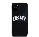 DKNY Liquid Silicone Arch Logo MagSafe iPhone 15 hátlap tok, fekete