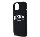 DKNY Liquid Silicone Arch Logo MagSafe iPhone 15 hátlap tok, fekete