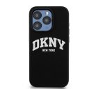 DKNY Liquid Silicone Arch Logo MagSafe iPhone 15 Plus hátlap tok, fekete