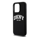 DKNY Liquid Silicone Arch Logo MagSafe iPhone 15 Plus hátlap tok, fekete