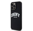 DKNY Liquid Silicone Arch Logo MagSafe iPhone 15 Pro Max hátlap tok, fekete