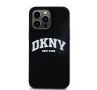 DKNY Liquid Silicone Arch Logo MagSafe iPhone 15 Pro Max hátlap tok, fekete