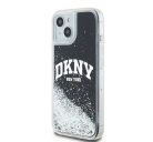 DKNY Liquid Glitter Arch Logo iPhone 15 hátlap tok, fekete