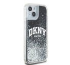 DKNY Liquid Glitter Arch Logo iPhone 15 hátlap tok, fekete