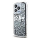 DKNY Liquid Glitter Arch Logo iPhone 15 Pro hátlap tok, fekete