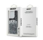 DKNY Liquid Glitter Arch Logo iPhone 15 Pro hátlap tok, fekete