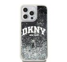 DKNY Liquid Glitter Arch Logo iPhone 15 Pro Max hátlap tok, fekete