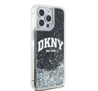 DKNY Liquid Glitter Arch Logo iPhone 15 Pro Max hátlap tok, fekete