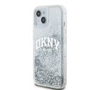 DKNY Liquid Glitter Arch Logo iPhone 15 hátlap tok, átlátszó