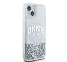 DKNY Liquid Glitter Arch Logo iPhone 15 hátlap tok, átlátszó