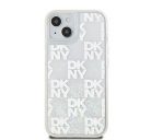 DKNY Liquid Glitter Checkered Pattern iPhone 15 hátlap tok, átlátszó