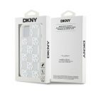 DKNY Liquid Glitter Checkered Pattern iPhone 15 hátlap tok, átlátszó