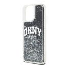 DKNY Liquid Glitter Arch Logo iPhone 14 Pro Max hátlap tok, fekete