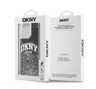 DKNY Liquid Glitter Arch Logo iPhone 14 Pro Max hátlap tok, fekete