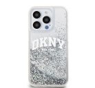 DKNY Liquid Glitter Arch Logo iPhone 14 Pro hátlap tok, átlátszó