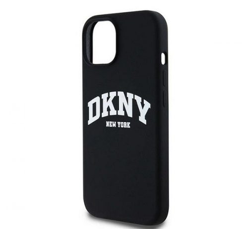 DKNY Liquid Silicone Arch Logo iPhone 11 Magsafe hátlap tok, fekete