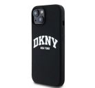 DKNY Liquid Silicone Arch Logo iPhone 14 Magsafe hátlap tok, fekete