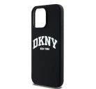 DKNY Liquid Silicone Arch Logo iPhone 14 Pro Max Magsafe hátlap tok, fekete