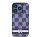 DKNY PU Leather Checkered Pattern and Stripe iPhone 15 Pro Max hátlap tok, kék