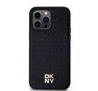 DKNY PU Leather Repeat Pattern Stack Logo iPhone 13 Pro Max Magsafe hátlap tok, fekete