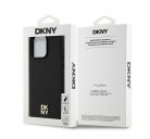 DKNY PU Leather Repeat Pattern Stack Logo iPhone 15 Pro Max Magsafe hátlap tok, fekete