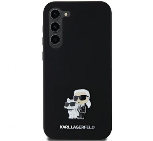 Karl Lagerfeld Silicone Karl&Choupette Metal Pin Samsung Galaxy A55 hátlap tok, fekete, KLHCSA55SMHKCNPK