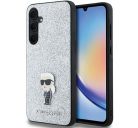 Karl Lagerfeld  Fixed Glitter Choupette Logo Metal Pin Samsung Galaxy A55 hátlap tok, ezüst, KLHCSA55GCNPSG