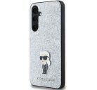 Karl Lagerfeld  Fixed Glitter Choupette Logo Metal Pin Samsung Galaxy A55 hátlap tok, ezüst, KLHCSA55GCNPSG