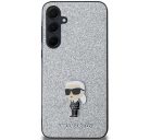 Karl Lagerfeld  Fixed Glitter Choupette Logo Metal Pin Samsung Galaxy A55 hátlap tok, ezüst, KLHCSA55GCNPSG