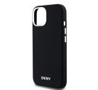 DKNY Liquid Silicone Small Metal Logo Apple iPhone 15 Plus / 14 Plus Magsafe hátlap tok, fekete, DKHMP15MSMCHLK