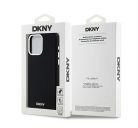 DKNY Liquid Silicone Small Metal Logo  Apple iPhone 14 Pro Max Magsafe hátlap tok, fekete, DKHMP14XSMCHLK