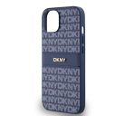 DKNY PU Leather Repeat Pattern Tonal Stripe Apple iPhone 14 hátlap tok, kék