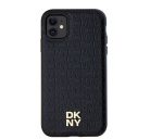 DKNY PU Leather Repeat Pattern Stack Logo Apple iPhone 11 Magsafe kompatibilis hátlap tok, fekete