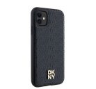 DKNY PU Leather Repeat Pattern Stack Logo Apple iPhone 11 Magsafe kompatibilis hátlap tok, fekete