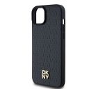 DKNY PU Leather Repeat Pattern Stack Logo Apple iPhone 15 Magsafe kompatibilis hátlap tok, fekete