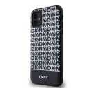 DKNY PU Leather Repeat Pattern Bottom Stripe Apple iPhone 11 Magsafe kompatibilis hátlap tok, fekete