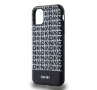 DKNY PU Leather Repeat Pattern Bottom Stripe Apple iPhone 11 Magsafe kompatibilis hátlap tok, fekete