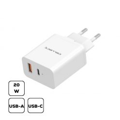   Cellect hálózati töltő Type-C + USB (MTCB-PD20W-W), 20W, fehér