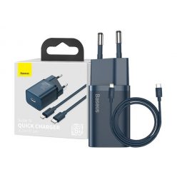   Baseus Super Si gyorstöltő 1C 20W, 1 m-es USB Type-C-Lightning kábellel, kék