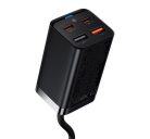 Baseus GaN3 Pro gyorstöltő 2x USB Type-C, 2x USB, 65W, fekete