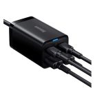 Baseus GaN3 Pro gyorstöltő 2x USB Type-C, 2x USB, 65W, fekete