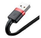 Baseus Cafule USB / Lightning töltő- és adatkábel, 1,5A, 2m, fekete-piros