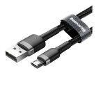 Baseus Cafule USB / Micro-USB töltő- és adatkábel, 2,4A, 1m, szürke-fekete