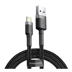   Baseus Cafule USB / Lightning töltő- és adatkábel, 1,5A, 2m, szürke-fekete