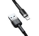 Baseus Cafule USB / Lightning töltő- és adatkábel, 1,5A, 2m, szürke-fekete