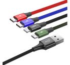 Baseus Fast 4in1 töltő- és adatkábel USB / 2x Type-C / Lightning / MicroUSB 3,5A, 1.2 m, fekete