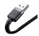 Baseus Cafule USB / Lightning töltő- és adatkábel, 2.4A, 1 m, szürke-fekete